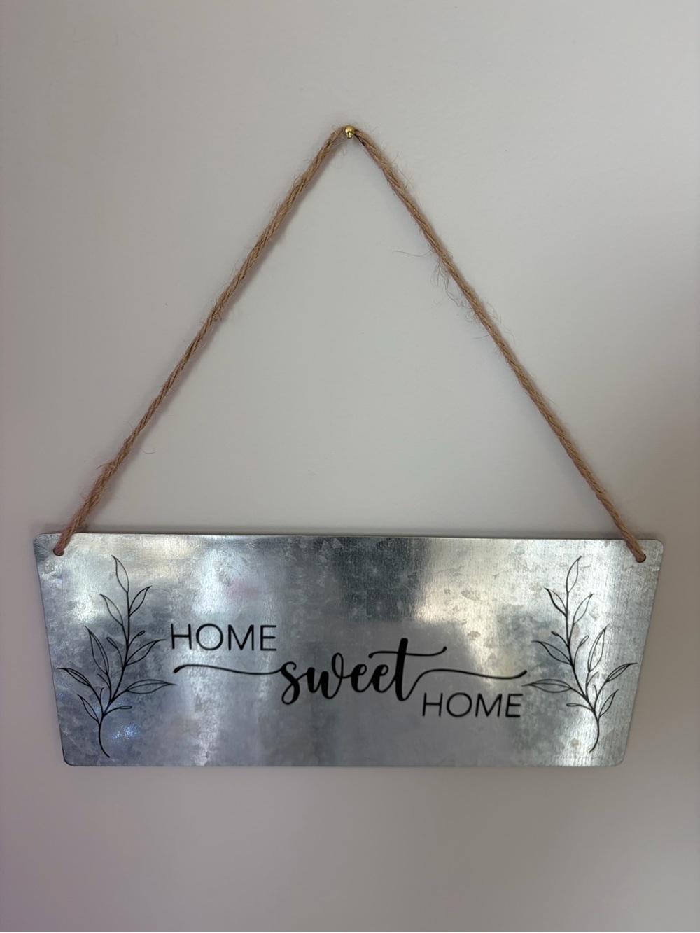 Home Sweet Home Metal Wall Sign in Silver